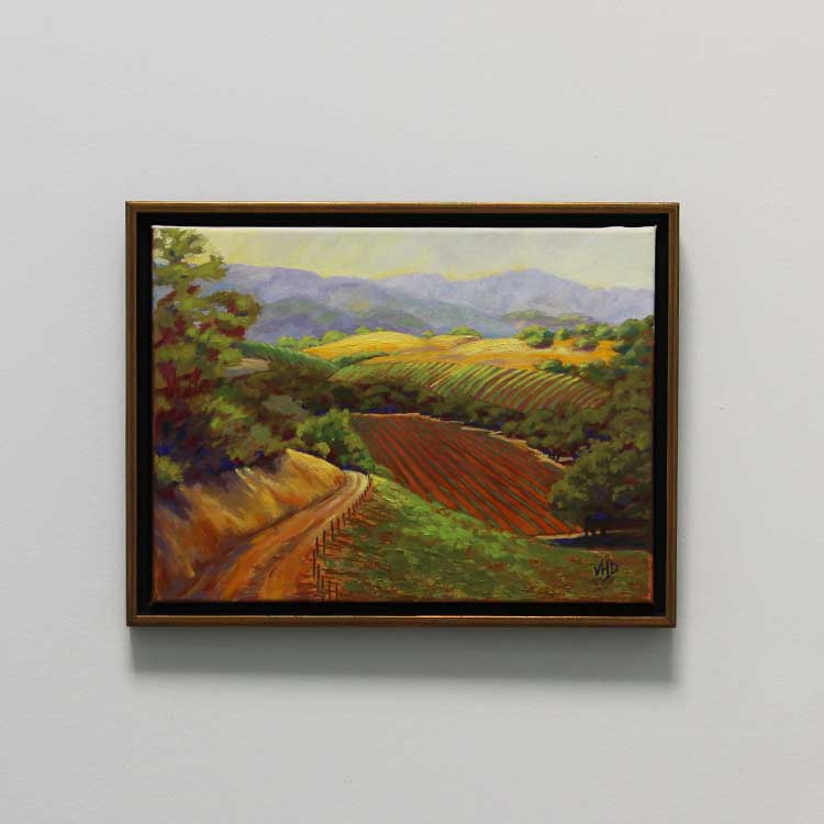 a painting hanging on a wall