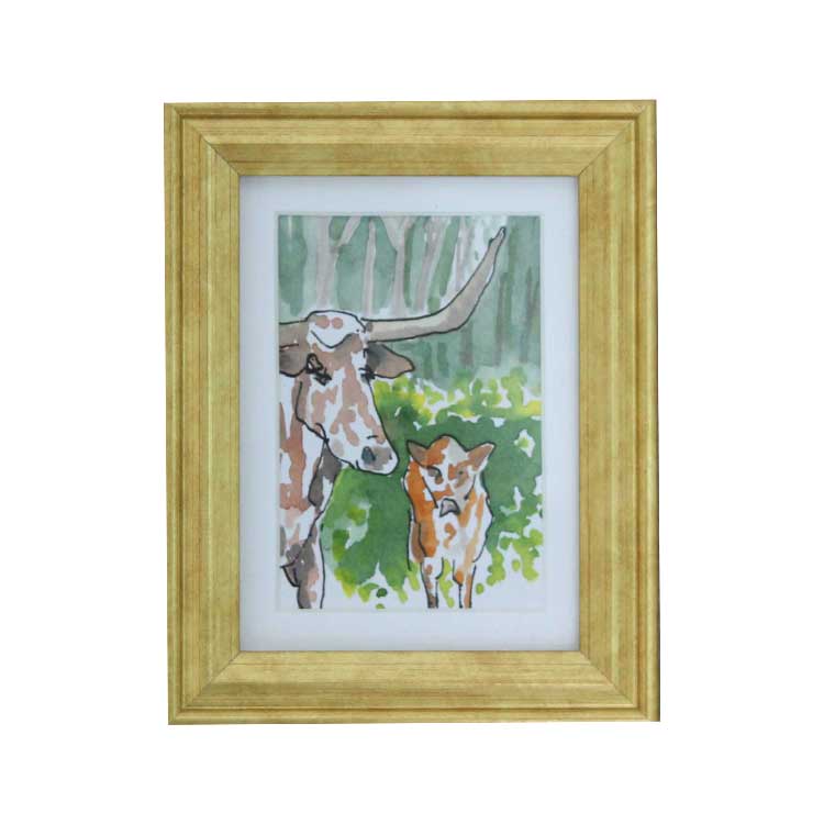 a painting hanging on a wall
