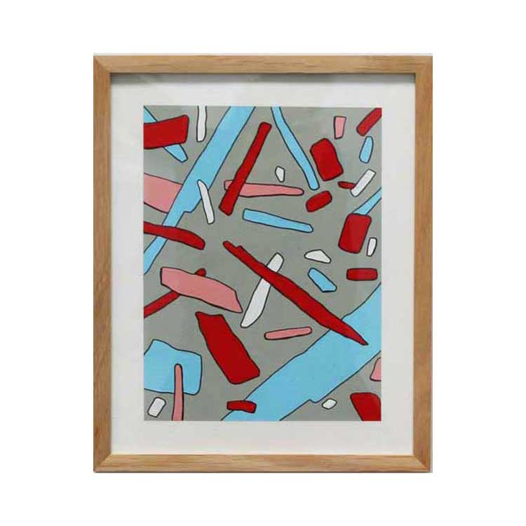 a painting in a frame hanging on a wall