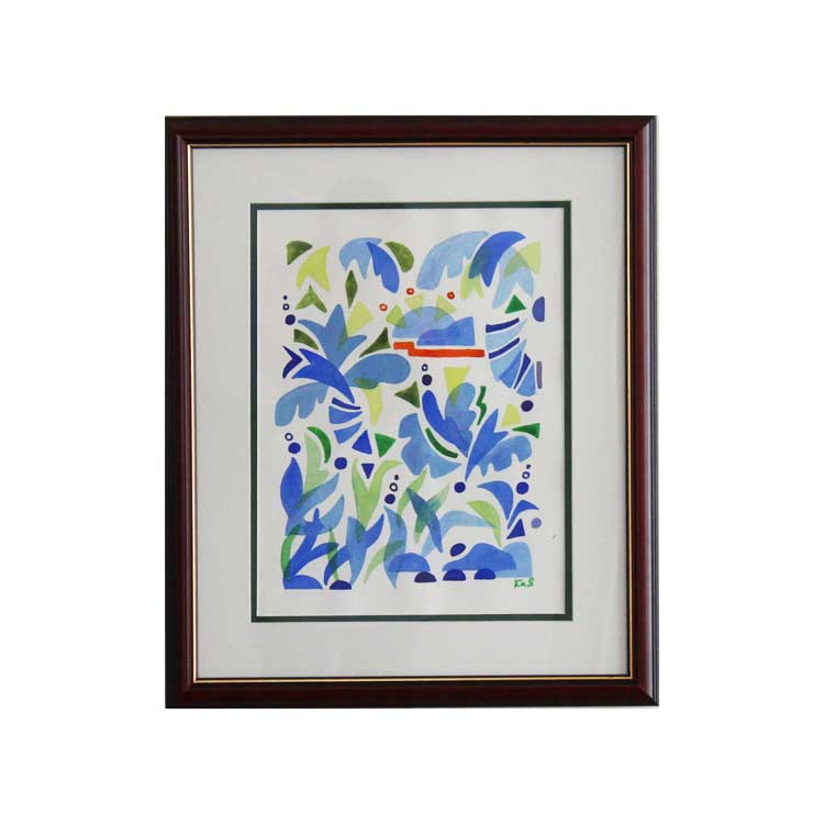 a painting hanging on a wall