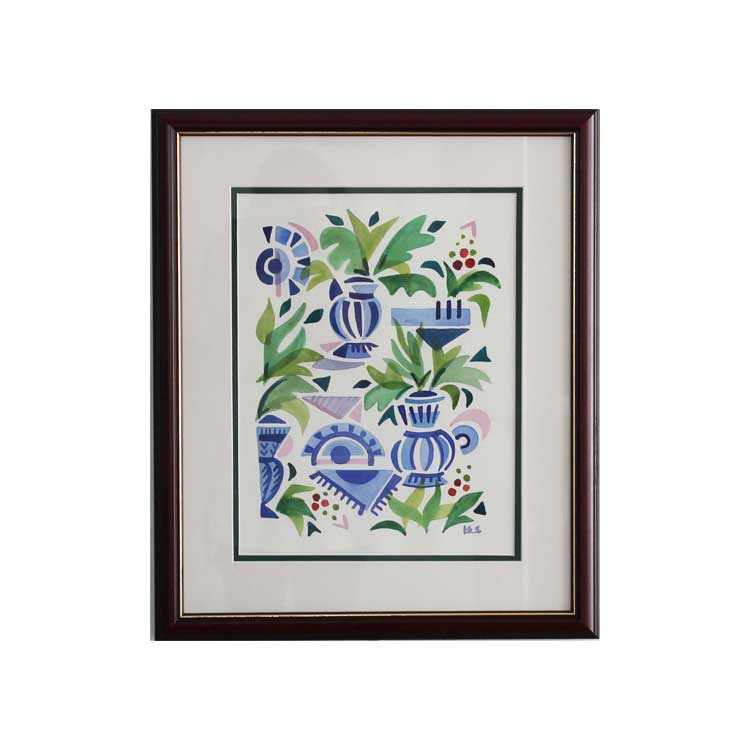 a painting hanging on a wall
