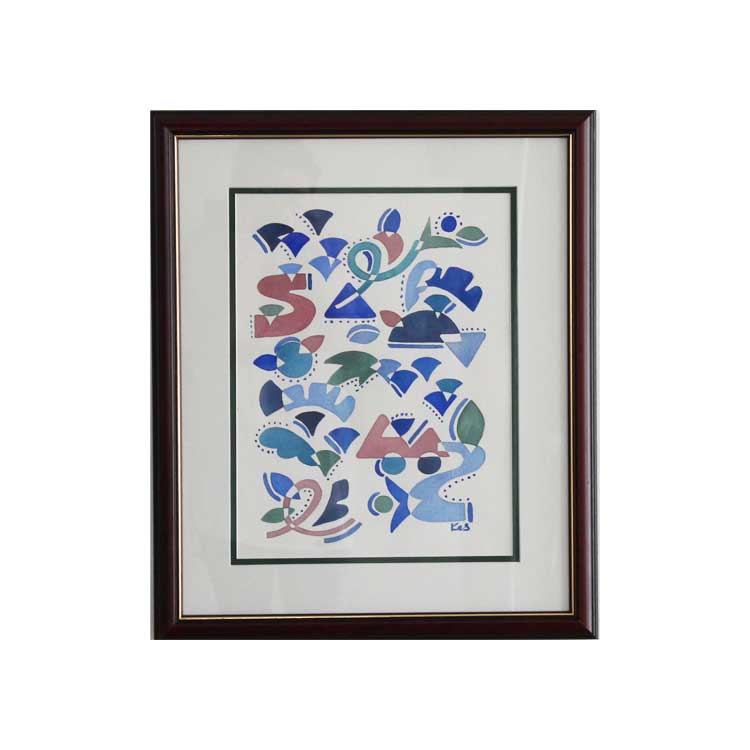 a painting hanging on a wall