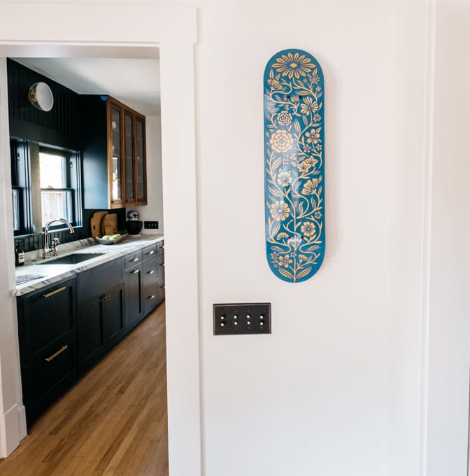 a refrigerator in a kitchen